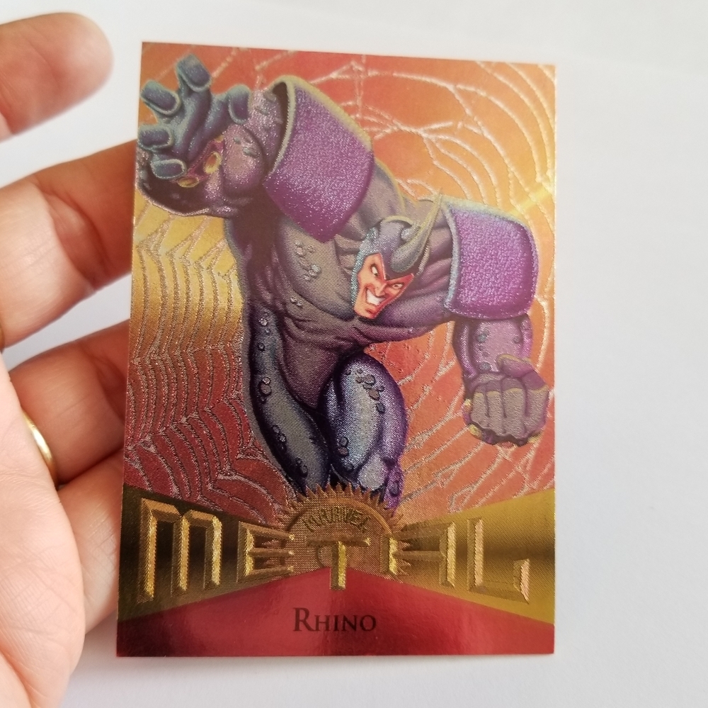 Vintage Marvel Metal trading card Rhino #74